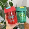 Water bottle simple ins cute high value straw cup female summer student adult girl plastic small portable water cup