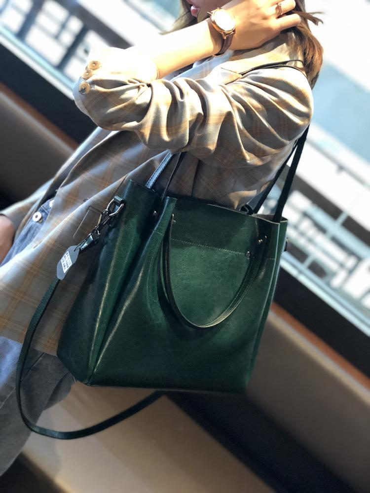 2025 hot sale leather tote Bucket bags quality women top handle handbags commuter shoulder crossbody bag large capacity
