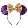 9.5 CM New Cute Glitter Crown Hairband Sequins Bows Mouse Ears Headband Kids Festival Party Cosplay Headband