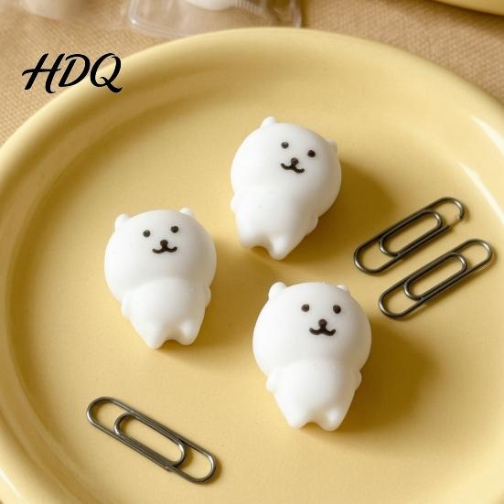 Anxiety Relief Toy 3/4/5/6Pcs Mini Bear Stress Toy, Cartoon White Squeeze Slow Rebound Sensory for Kids Adults, Party Favors