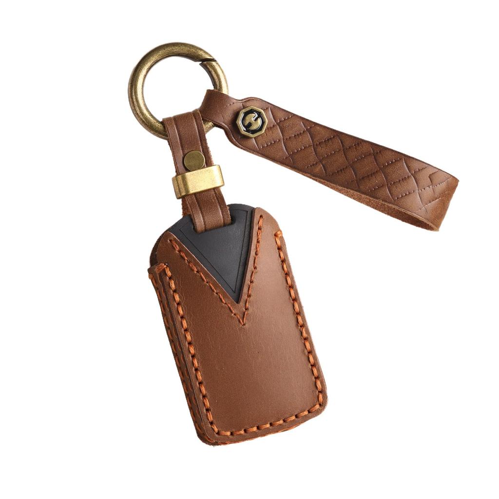 Genuine Leather Key Cover for Honda Fit, Civic, Accord, or Crown Road.