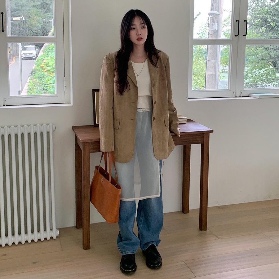 Francuski Retro Elegancki Blazer Damski Jednorzędowy z Klapami Notch i Podwójną Kieszenią