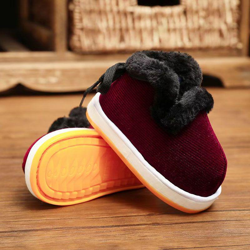 Handmade Winter Velvet Toddler Shoes, Soft Sole, Cotton, for 1-3 Years