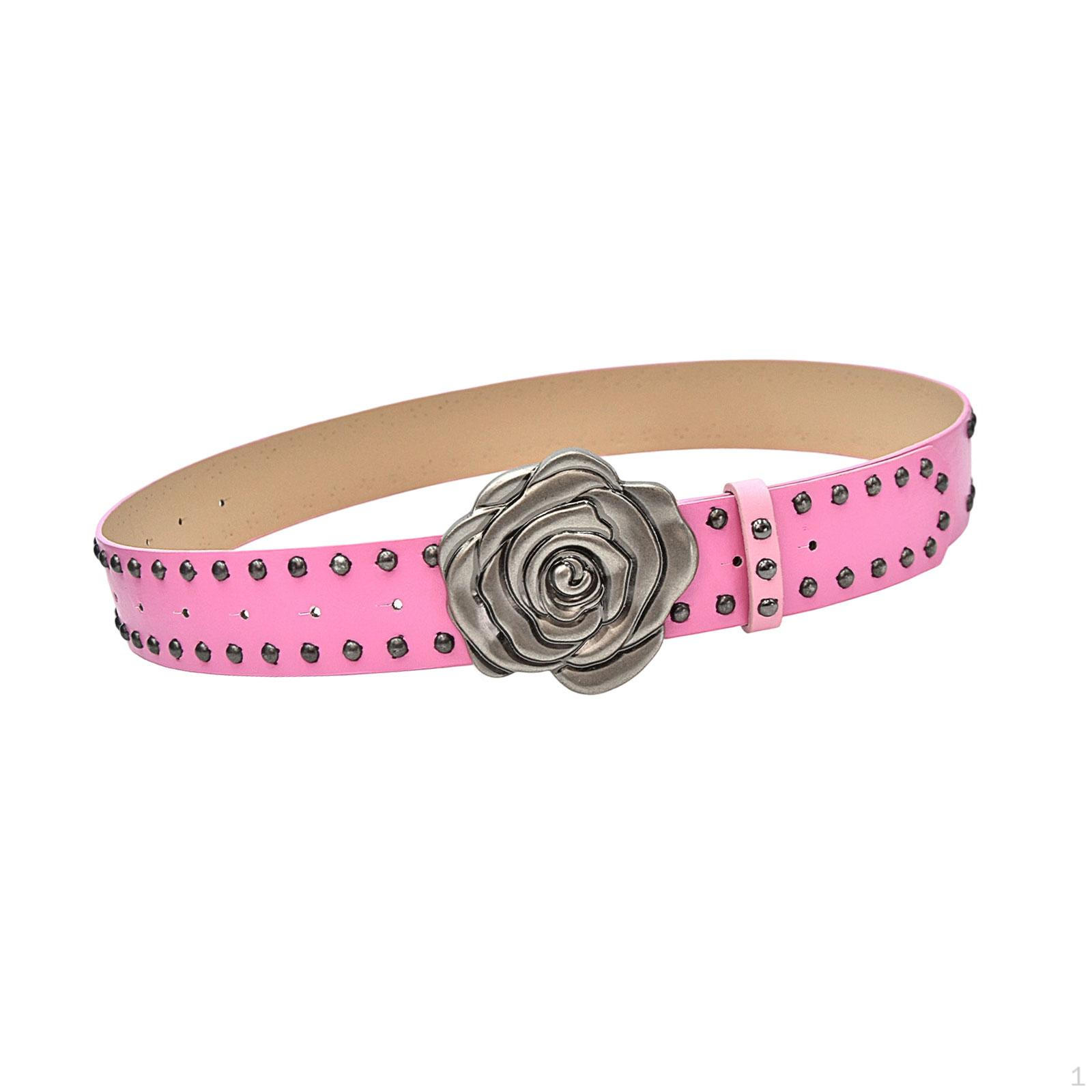 

Регулируемый кожаный ремень для женщин, для брюк и вечеринок розы красного