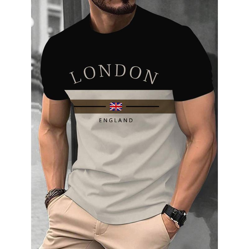 Sommer Herren Freizeit Mode Kreativ Lässig Täglich T-Shirt Locker Lässig T-Shirt 3D Digital Farbe Gedrucktes T-Shirt