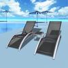 VidaXL Sun Loungers with Table Aluminium Black
