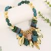 1PC European and American Luxury Style Gold Metal Multi-material Mix and Match Necklace, Retro Exaggerated Personality Collarbone Chain