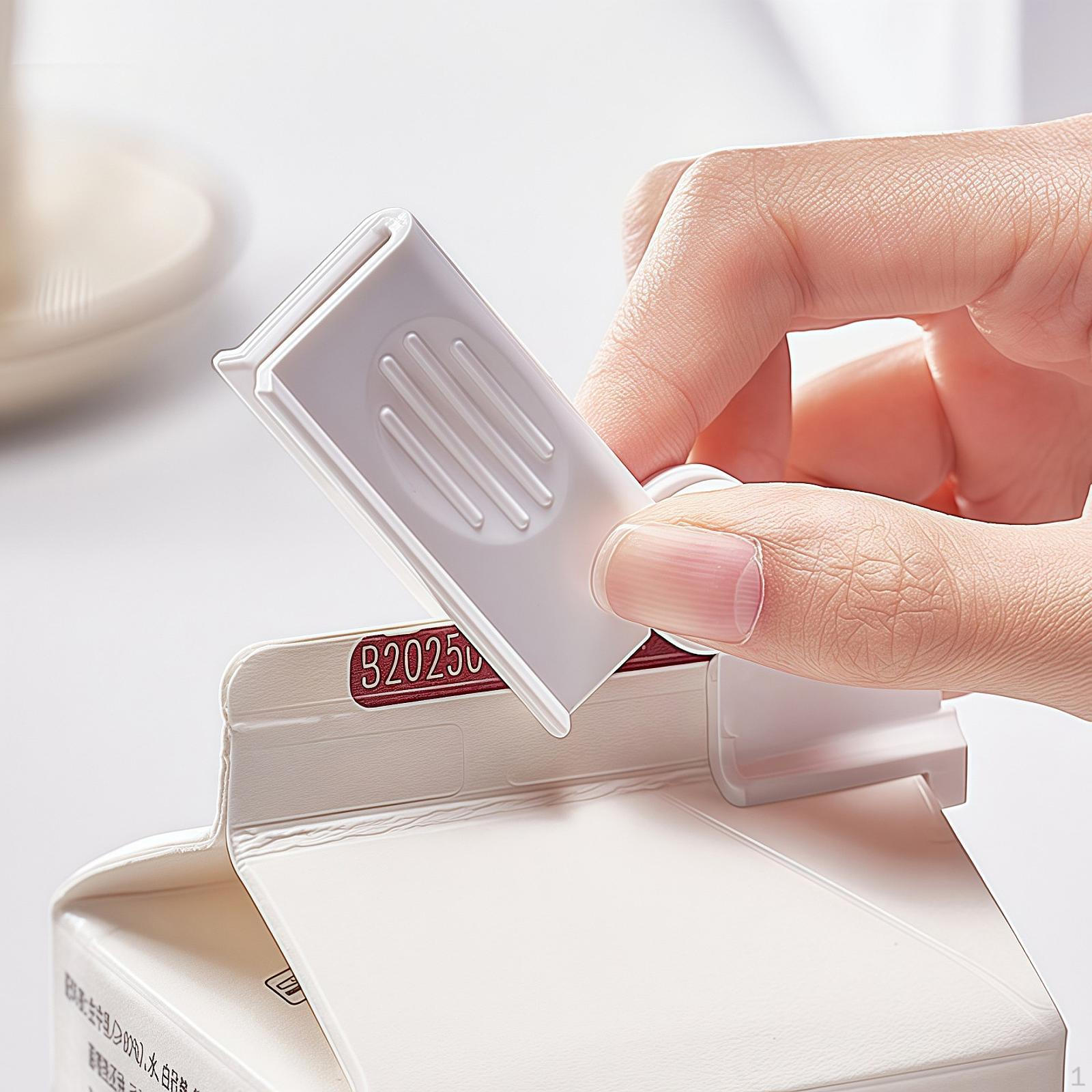 

2Pcs Milk Carton Sealing Clip Boxed Drinks Clips Rotating Leakproof Food Bag Sealer for Travel белый