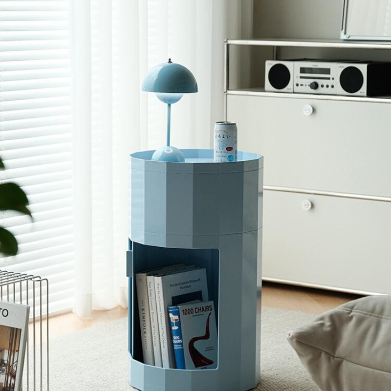 Modern Minimalist Multi-Function Bedside Cabinet, Vintage Mobile Side Table, Large Capacity Storage Box, Snack Organizer