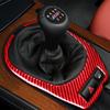 Red Carbon Fiber Interior Manual Gear Shift Frame Cover Trim For BMW Z4 E85