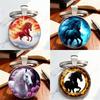 2026 Horse Year Design Dome Glass Alloy Keychain Zodiac Pony Pattern Pendant Backpack Hanging Decor Car Keyring New Year Gift