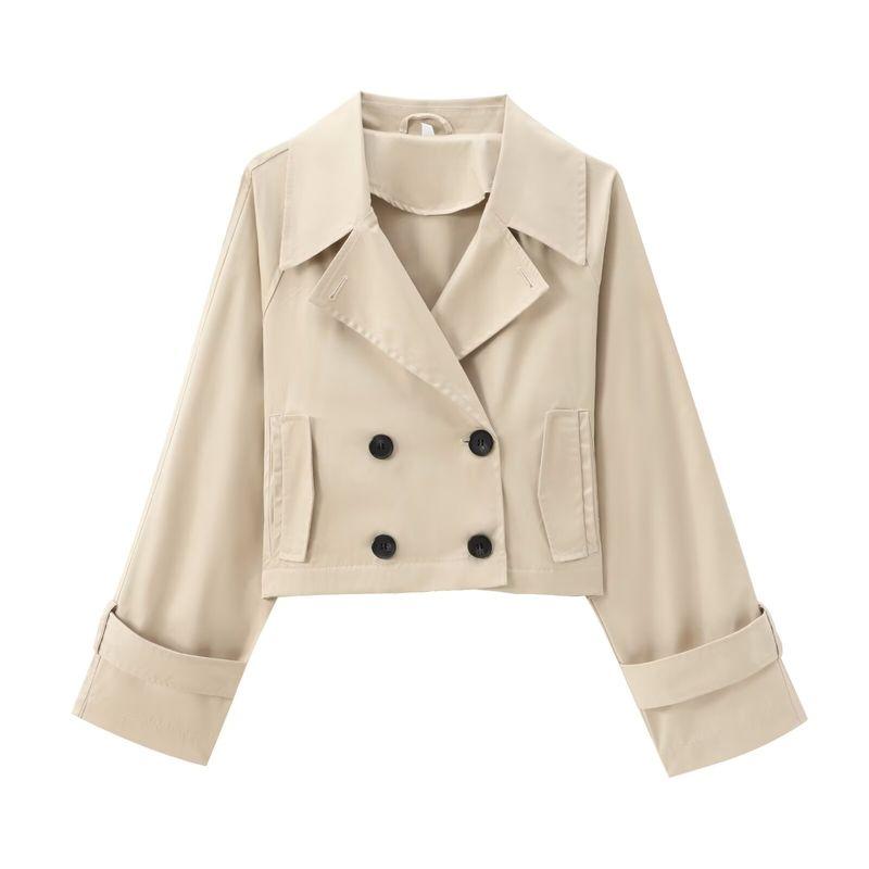 

Kaslead New Arrival Women s Clothing Fashion Style Fashion Trench Coat Short Jacket 3046242 Meters apricot XS
