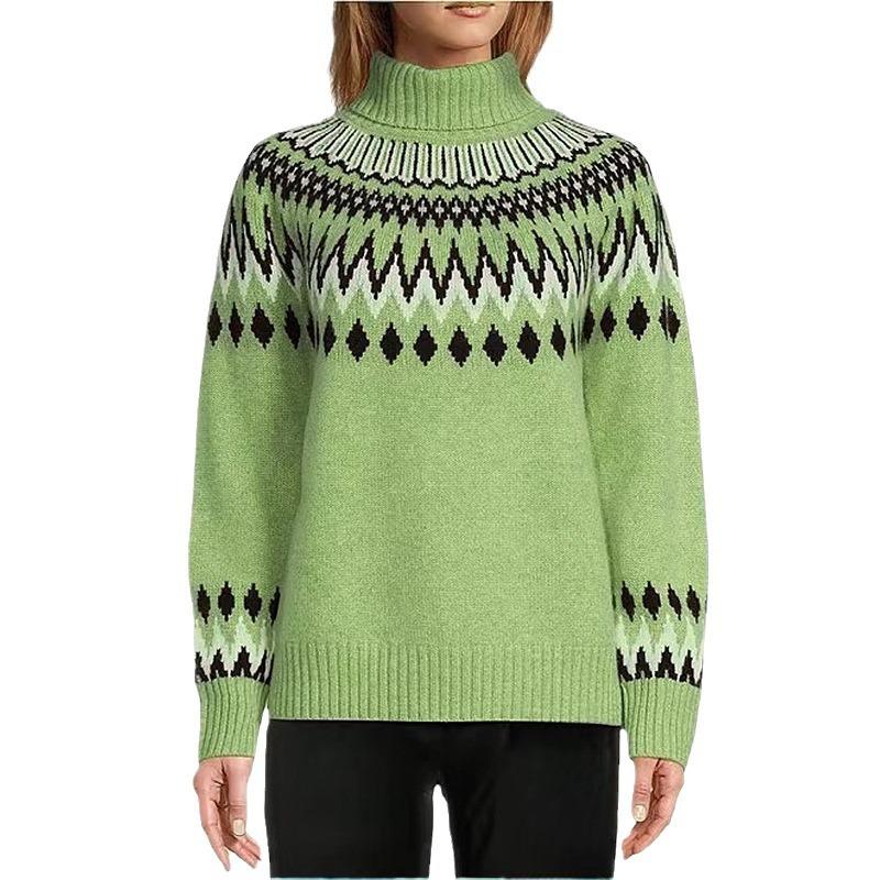 Women's Half High Neck Sweater: Fashionable Casual Colour Blocked Slim Fit Pullover Top Autumn Winter Layering Knit Luxurious Relaxed Versatile Top