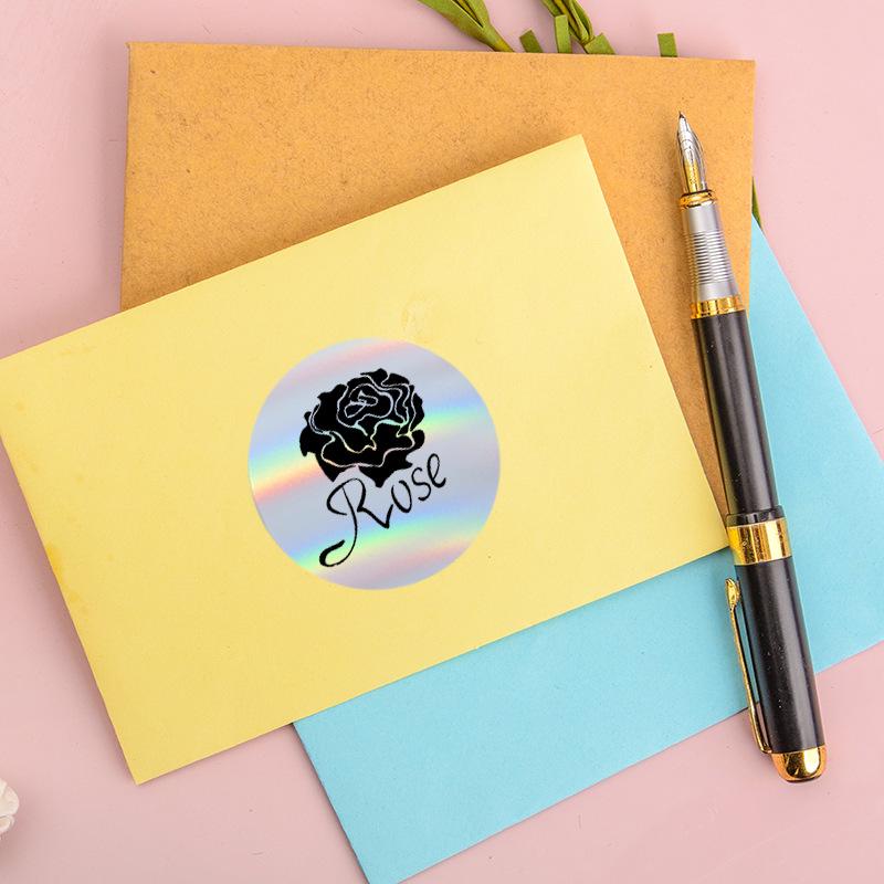 Personalized Silver Holographic Thermal Stickers: Self-Adhesive, Printable Labels for Blessings