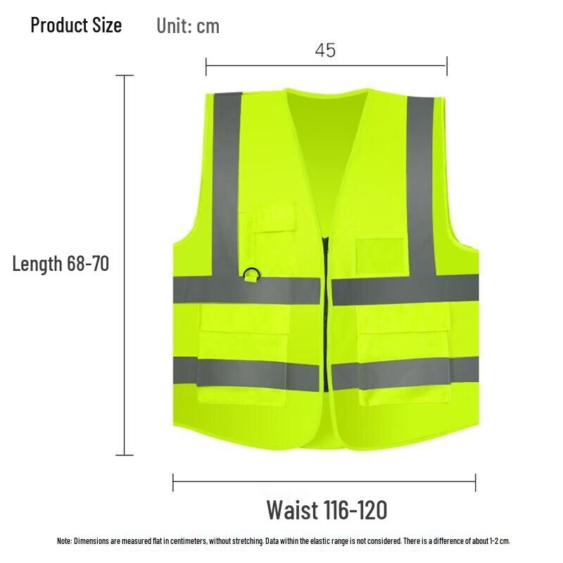 Reflective Safety Vest with Multiple Pockets