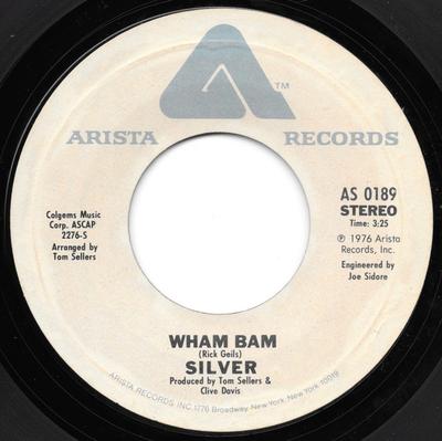 7inch Record SILVER - Wham Bam AS0189 Arista 1976 US Rock Used