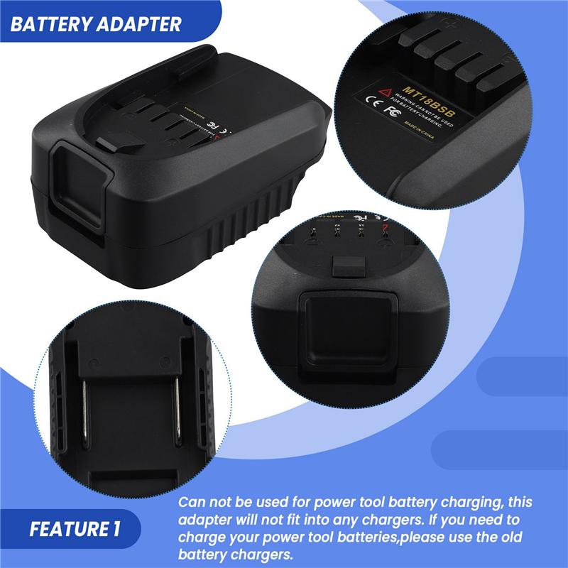 Precise Mt18Bsb Battery Adapter For Bl1850 Bl1860 Li- Battery To For 18V Tool Replace Adapter
