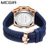 Watch Men'S 316 Stainless Steel Luminous Chronograph Hollow Sports Quartz Silicone Watch 4220