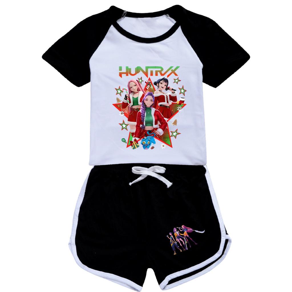 5182 Kids Girls Christmas POP Rumi Zoey Mira Print T-shirt Shorts Sport Tracksuit Clothes Set