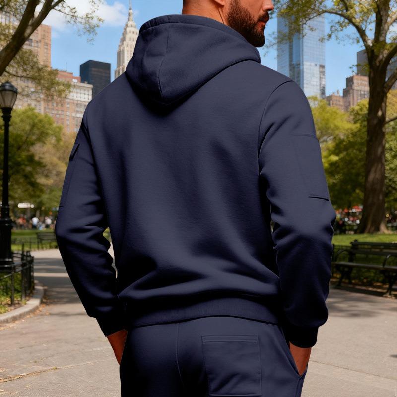 Men Loose Plus Size Zip Up Hooded Fleece Lined Casual Sports Open Front Hoodie Jacket