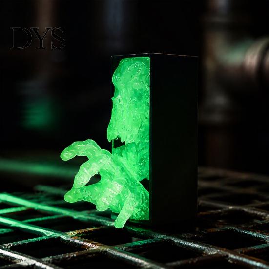 Bookshelf Skull Statue 3D Printed Hand Figurine, Glow-in-the-Dark Ghost Statue, Horror PLA Figurine Skeleton Ornament for Home Office Desk Decoration
