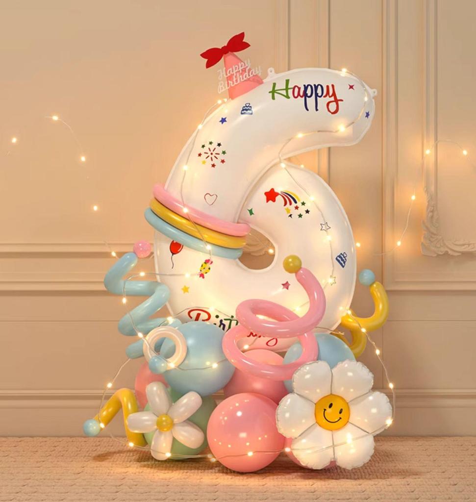 Accessori fotografici per il 3° compleanno del bambino: Palloncini e Decorazioni Numeriche