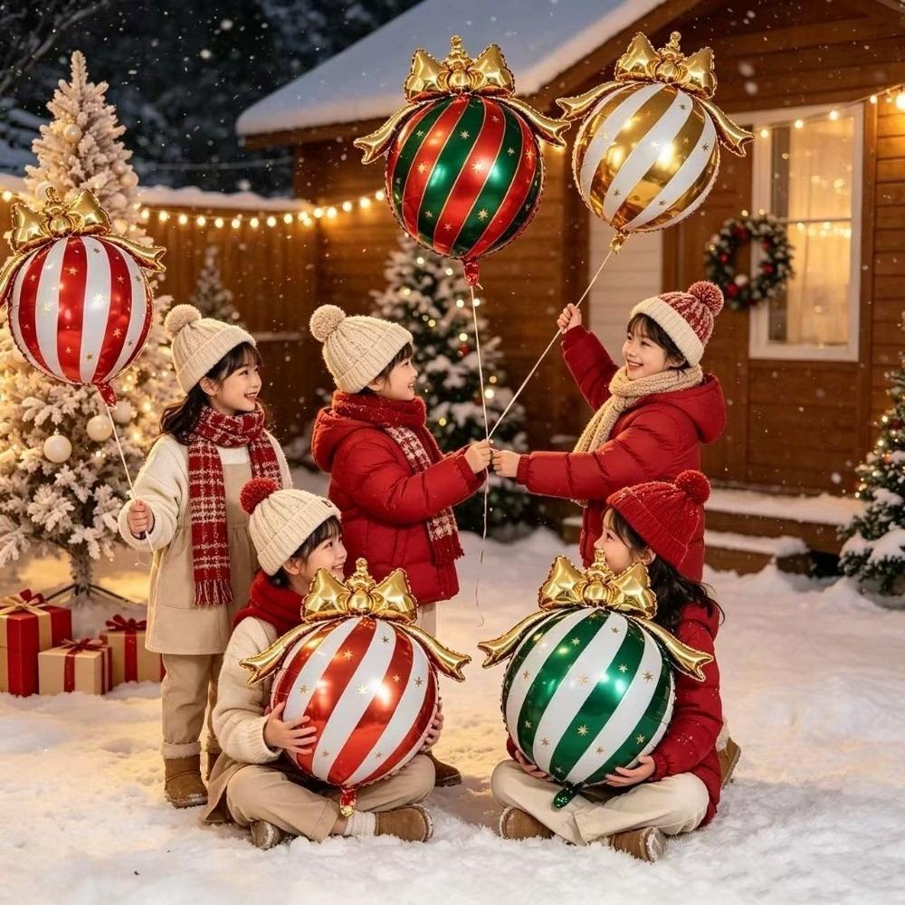 Matte Finish Christmas Bowknot Balloon Gold Bow Holiday Party Ornament Christmas Decoration