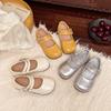 Girls' Retro Single Shoes for Children, Round Toe, Soft Sole, Versatile Style