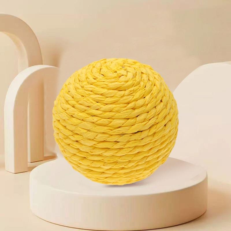 Kitten Interactive Ball Chew Toy Teething Soft Cats Toy Sisal Ball Oversized Attractive Ball Shape Teething Toy