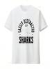 Shark T Shirt Great White Easily Distracted Funny For Lovers  Vintage Washed Graphic Top For Everyday Wear Designer Clothes