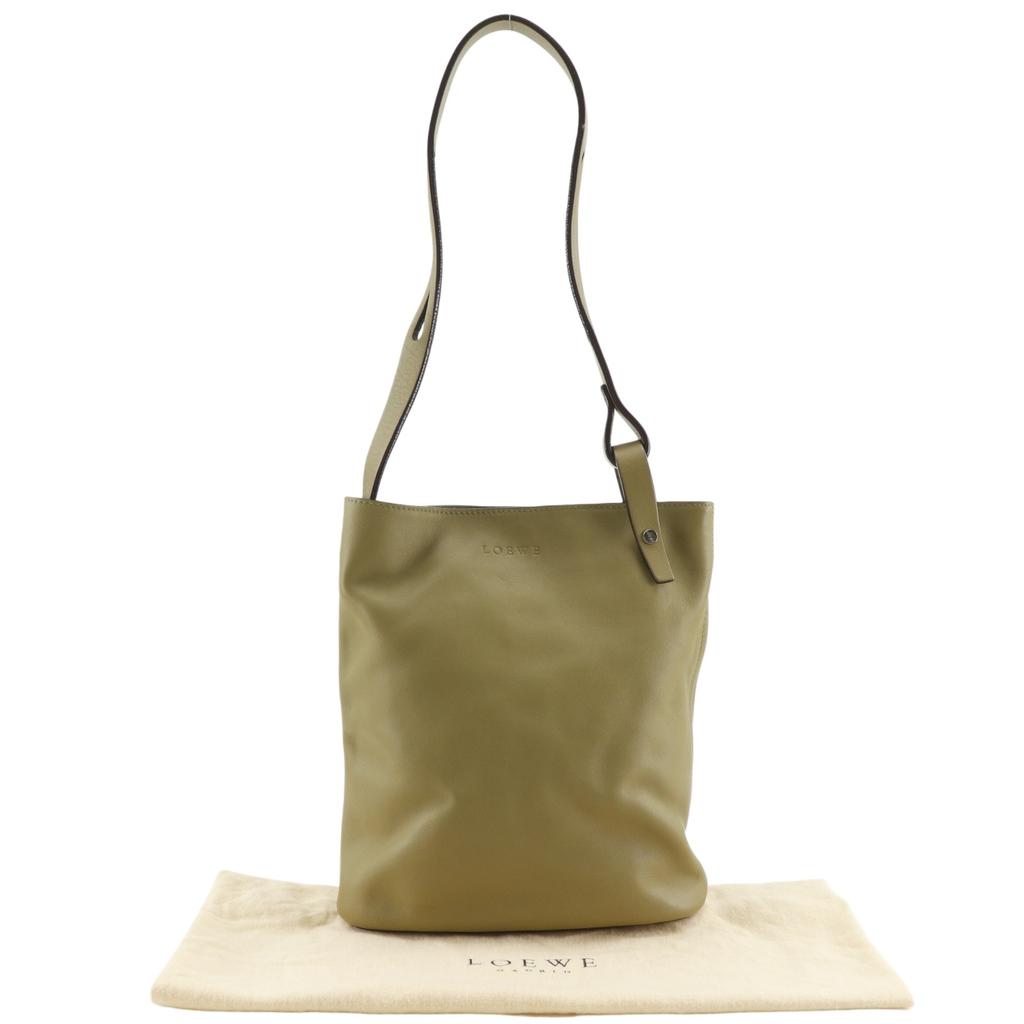 LOEWE anagram Shoulder Bag olive lambskin Women Used