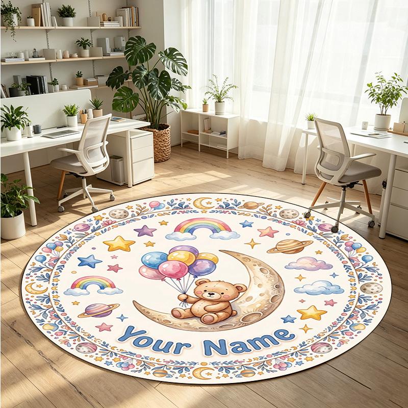 Animales salvajes (455) Alfombra de Terciopelo Redonda con Cristales Personalizada con Nombre y Texto Felpudo Personalizado Decoración del Hogar Alfombra de Cristal Antideslizante
