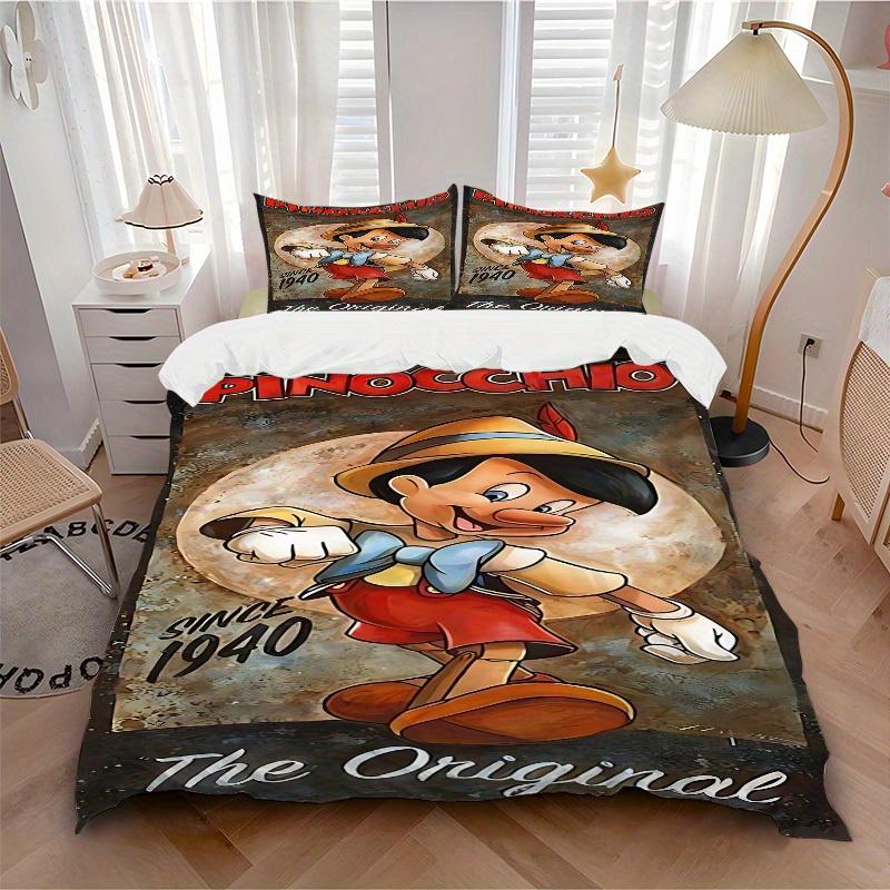 

3pcs set Pinocchio1pc of quilt cover+2pcs of pillowcase, no core, print bedding, All Seasons Bedroom Setting117 135x200cm