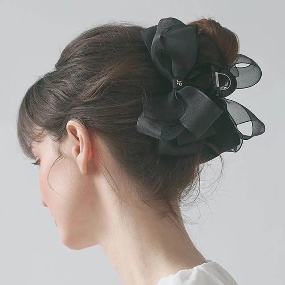 Sha Big Ribbon Hair Clip JP-26-021CC black