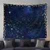 Night Sky Stars Tapestry Wall Hanging Dark Blue Galaxy Space Cosmic Starry Fantasy Universe Texture Outer Shining Star Kid