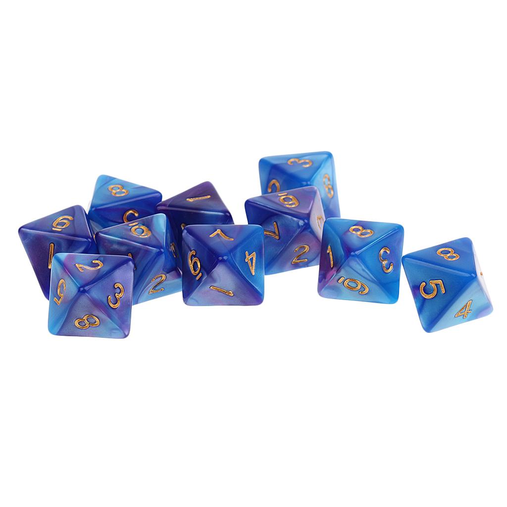 Set of 10 Octahedral Dice for Interactive Gaming Experience