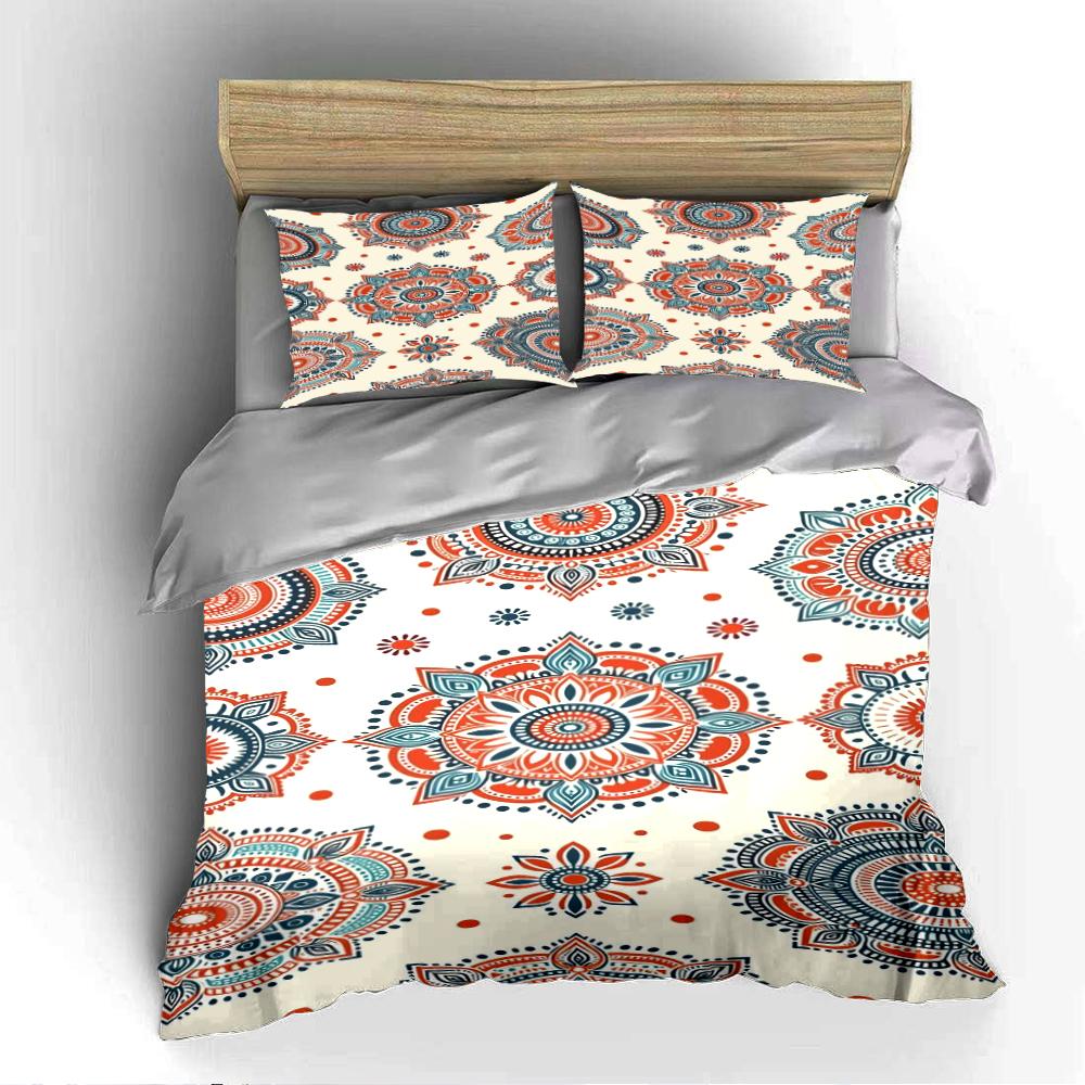 Mandala Floral Pattern Bedding Set Bedding set (1 duvet cover, 2 pillowcases, duvet not included)