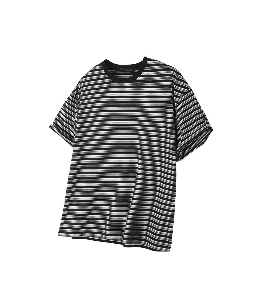 Ledeoli Dusty Stripe Oversized T-Shirt [Black]