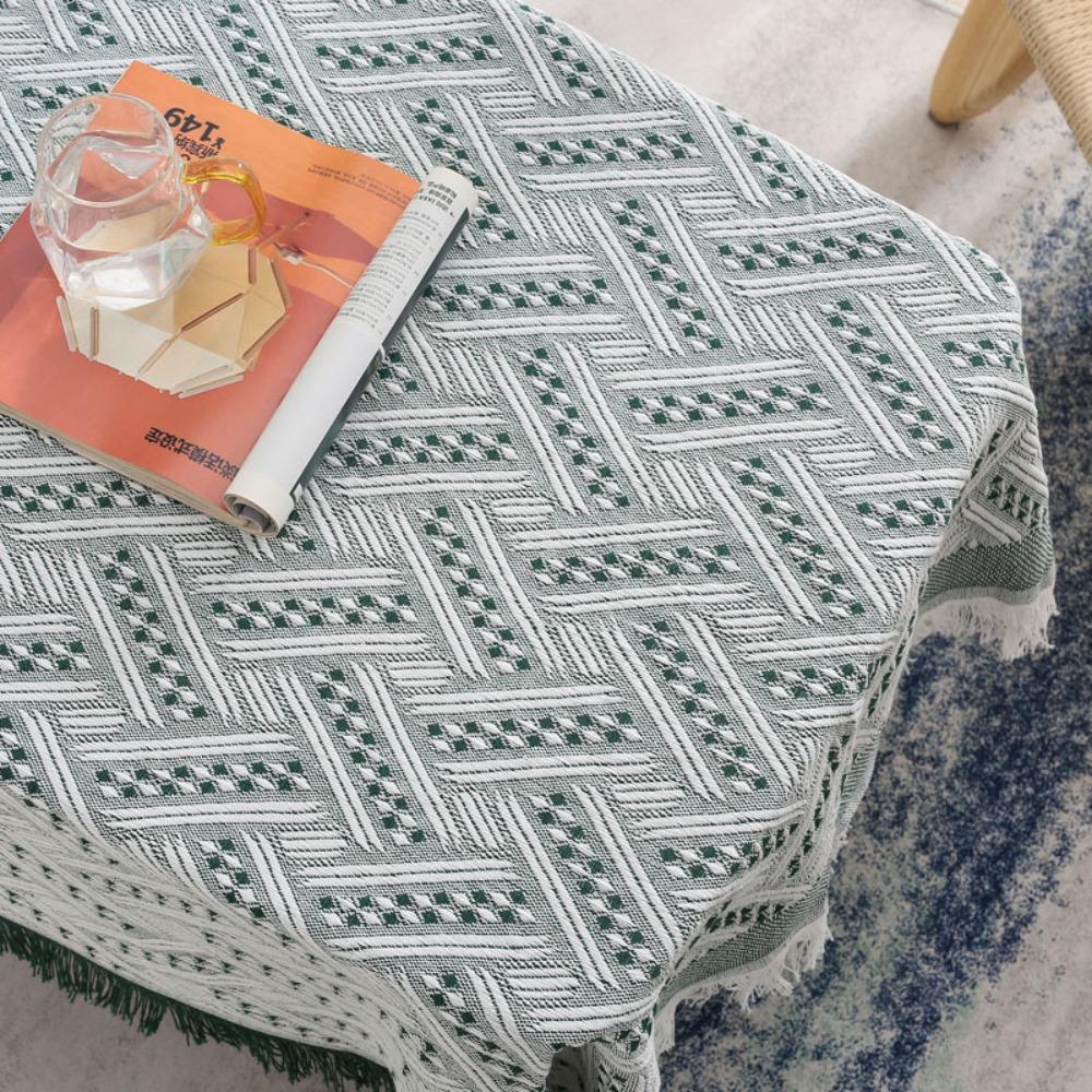 Decorative Tea Table Cover Fringe Edge Rectangular Tablecloth Retro Cloth Deskcloth Home Textile