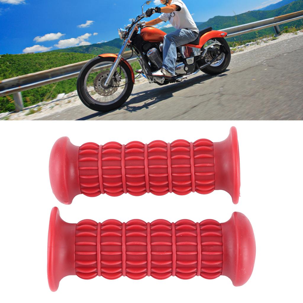 Universal Motorcycle Rubber Hand Grip Motorbike Handle Motorcycle Handlebar 25‑28mmRed