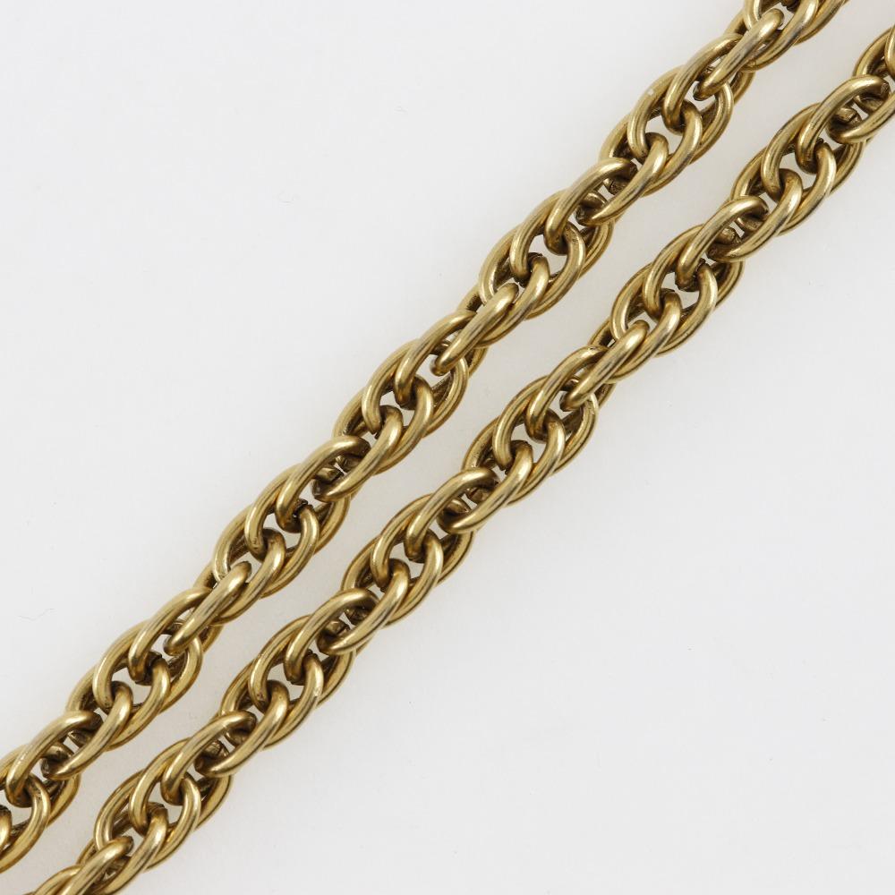 Chanel Long Chain Necklace Vintage Plated Gold 90.2g Women Used