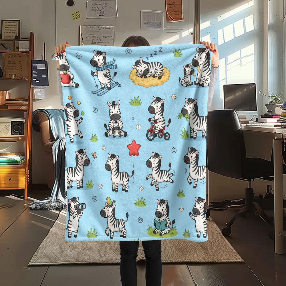 1PC Winter Hamsters Graphic Print Flannel Blanket Lightweight and portable for Home Decor Warmth and Comfort Birthday Present Birthday Gifts
