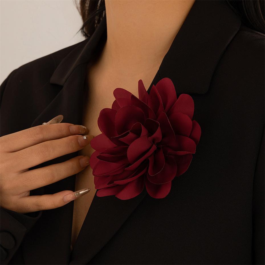 

Ingemark 13CM Exaggerated Large Rose Flower Brooch for Women Goth Colorful Satin Broochs Party Jewelry Wed Y2K Accessories Gift красный