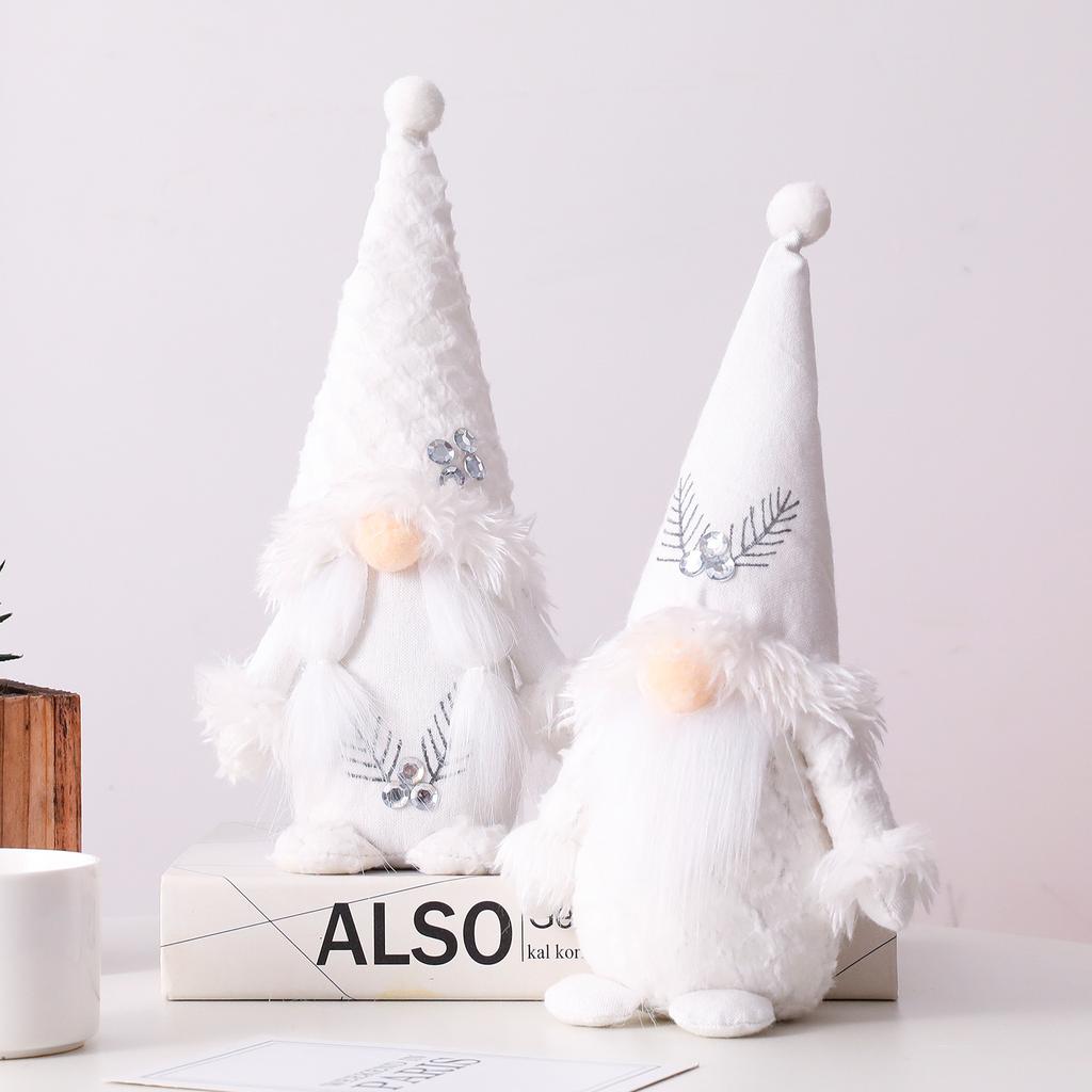 Christmas Gnome Christmas Gnomes White Plush Hat Elf Doll Ornament Crafts Decor Doll Supplies For Home Restaurant