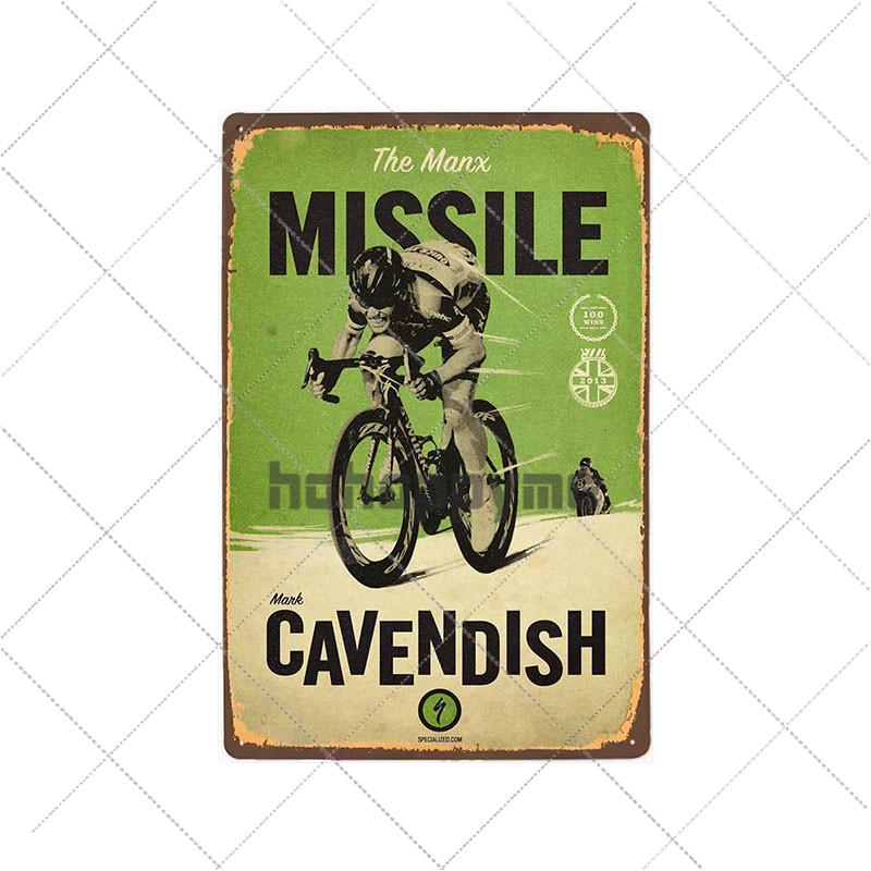 Segni Metallici Bici Vintage Poster Retro Bici da Ciclismo Decorazione Bar Pub Club Shabby Chic Pittura Artistica da Parete Targhetta 20x30cm
