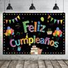 Feliz Cumpleaños Spanish Birthday Party Theme Baby Shower Adult Background Banner Pink Gold Balloon Decorations Photography Prop