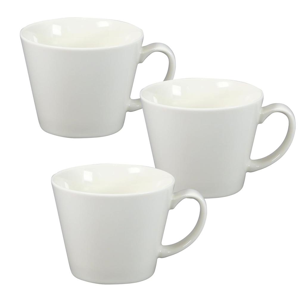 Yamaka Shoten Mino Ware Soup Cups and Mugs Family Tableware Set 400ml Diameter 11 x 9cm Microwave and Dishwasher Safe Made in Japan HD Plain White