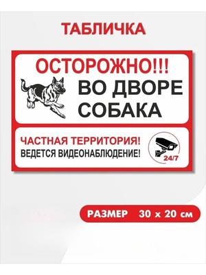 Warning Guard Dog Metal Sign, CCTV Surveillance Plaque 30x20cm