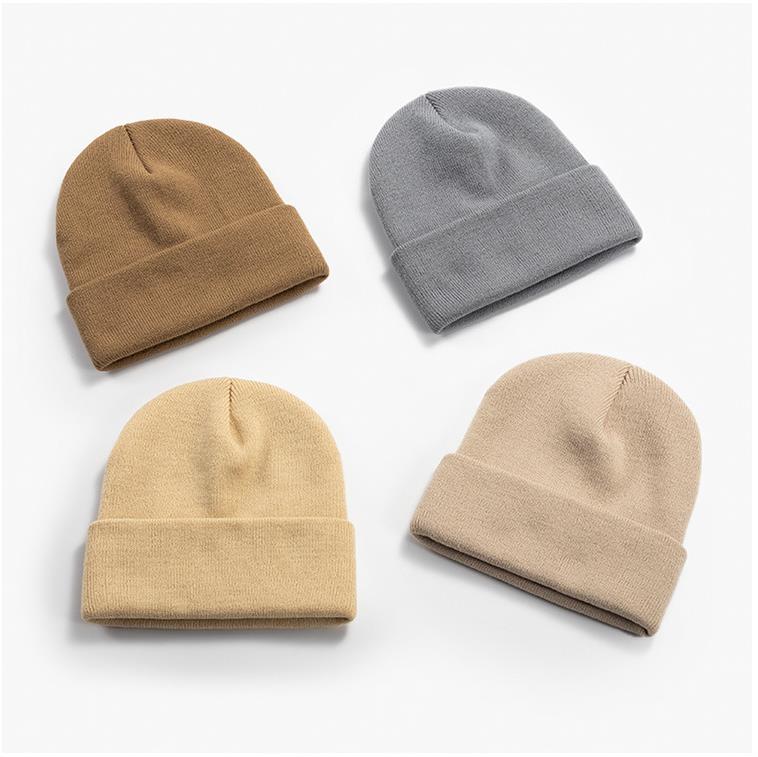 Schwarz Weiß Blau Beige Rosa Rot Grün Strickmütze für Jungen Mädchen Herbst Winter Warme Skullies Beanie Erwachsene Kinder Hüte & Mützen