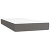 Box Spring Bed with Mattress Gray 90 X 190 Cm Faux Leather
